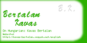 bertalan kavas business card